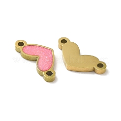 Ion Plating(IP) 316L Surgical  Stainless Steel Enamel Heart Connector Charms&nbsp;STAS-D035-21G