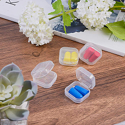 プラスチックビーズ収納ケース  キューブ  透明  3.5x3.5x1.8cm  24pc&nbsp;CON-BC0004-09