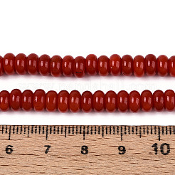プリントガラスビーズ焼付塗装ガラスビーズ連売り  ロンデル  ファイヤーブリック  6x3mm  穴：1mm  約118~121個/連  14.96~15.31''（38~38.9センチメートル）&nbsp;GLAA-T025-6mm-08D