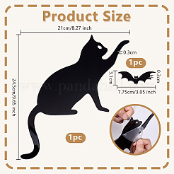 Cat & Bat Acrylic Door Topper&nbsp;AJEW-WH0596-009