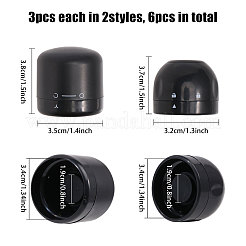 6個2スタイルのプラスチックボトルストッパー  ワインボトル用  ブラック  39x32~38.5mm  内径：34~34.5mm  3個/スタイル&nbsp;AJEW-GO0001-63