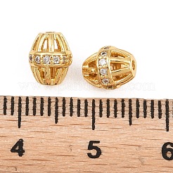 Brass Micro Pave Clear Cubic Zirconia Beads&nbsp;KK-Z162-13G
