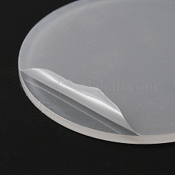 透明アクリル アクション フィギュア ディスプレイ ベース  フラットラウンド  ゴーストホワイト  49.5x2mm&nbsp;DIY-WH0304-401B