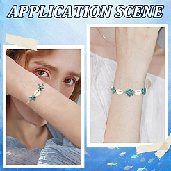 4Pcs 4 Style Natural Shell & Synthetic Turquoise Braided Bead Bracelets&nbsp;BJEW-SC0001-54