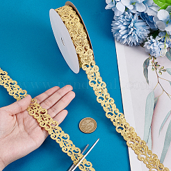 20 Yards Hollowe Double Face Flower Lace Trim Polyester Ribbons&nbsp;SRIB-PH0001-70