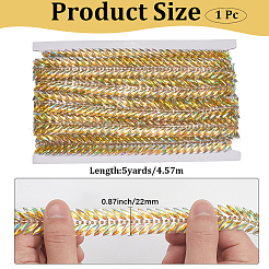 ホットフィックスラインストーン（背面のホットメルト接着剤）  ラインストーントリミング  服飾材料  ゴールド  22mm  5ヤード/バンドル&nbsp;DIY-WH20055-005A