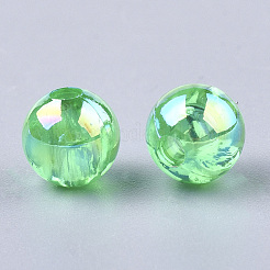 透明プラスチックビーズ  ABカラーメッキ  ラウンド  ライムグリーン  8mm  穴：1.8mm  2000個/ 500g&nbsp;OACR-S026-8mm-03