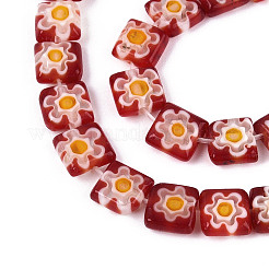 Handmade Millefiori Lampwork Beads Strands&nbsp;LAMP-T022-10A