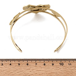 スタイリッシュな304ステンレススチールのカフバングル  女性用幅広バングル  イオンプレーティング（ip）  18KGP本金メッキ  ハート  内径：2.56x2.20インチ（6.5x5.6cm）&nbsp;BJEW-K302-01A-G
