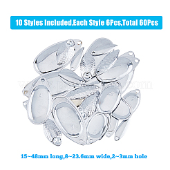 60Pcs 10 Style Teardrop & Horse Eye & Oval Iron Fishing Lures&nbsp;DIY-FH0005-25