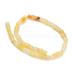 天然石瑪瑙ビーズ連売り  染め＆加熱  竹の形  きいろ  25x8~8.5mm  穴：1.5mm  約16個/連  15.75''（40センチメートル）&nbsp;G-Z144-A02-01C