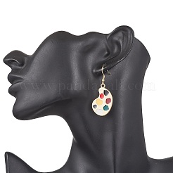 Palette & Brush Alloy Enamel Dangle Earrings&nbsp;EJEW-JE06482