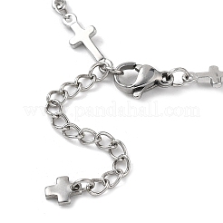 304 Stainless Steel Cross Link Chain Anklets for Women&nbsp;AJEW-AN00679-02