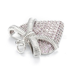 Brass Micro Pave Cubic Zirconia Pendants&nbsp;ZIRC-G170-18P
