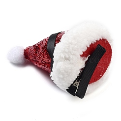 Sequins Christmas Hat Polyester Alligator Hair Clips for Women Girl&nbsp;AJEW-M012-03C