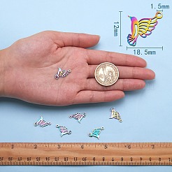 ステンレスペンダント201個  鳥  虹色  18.5x12x1mm  穴：1.5mm  10個/箱&nbsp;STAS-SZ0001-80
