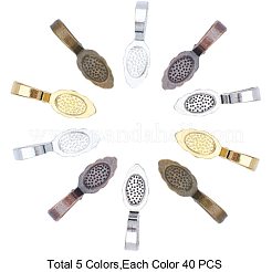 Tibetan Style Alloy Glue-on Flat Pad Bails&nbsp;TIBEB-PH0004-12