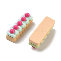 かわいい不透明樹脂模造食品デコデンカボション  ケーキ  ミックスカラー  29.5x9.5x10mm&nbsp;RESI-S02-15