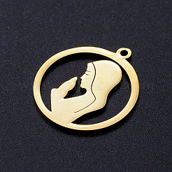 201 Stainless Steel Pendants&nbsp;STAS-S105-JN383-2-15