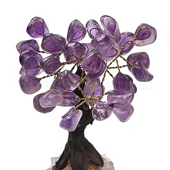 Natural Amethyst Chips Tree Sculpture&nbsp;DJEW-K026-01A