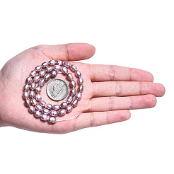 天然養殖淡水パールビーズ連売り  ライス  アザミ  6.5~8.5x5.5~6mm  穴：0.7~0.8mm  約43~47個/連  13.58インチ（34.5cm）&nbsp;PEAR-N012-05R
