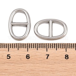 304ステンレススチール製オーバルリンクコネクターチャーム  変色なし  ステンレス鋼色  18x12x2mm  穴：7.5x5.5mm&nbsp;STAS-F366-02A-P