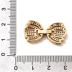Brass Micro Pave Clear Cubic Zirconia Fold Over Clasps&nbsp;KK-C075-34G