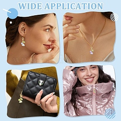 40Pcs 8 Styles Natural Yellow Jade & Natural White Jade & Malaysia Jade & Glass & Acrylic Pearl Flower Pendant Decorations&nbsp;HJEW-YW00156