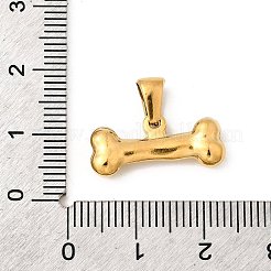 304ステンレスペンダント  イオンプレーティング（ip）  ボーンチャーム  18KGP本金メッキ  9x20x4mm  穴：5.5x2.5mm&nbsp;STAS-B094-11G
