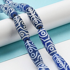 Blue Tibetan Style dZi Beads Strands&nbsp;TDZI-NH0001-B12-01