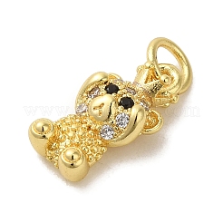 Brass Micro Pave Clear Cubic Zirconia Pendants&nbsp;KK-R162-004E-G