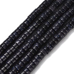 合成ブルーゴールドストーン青金砂石ビーズ連売り  ディスク  ヒシビーズ  4x2~2.5mm  穴：0.7mm  約158~160個/連  14.96''~15.16''（38~38.5センチメートル）&nbsp;G-Z110-A37-2x4mm-02