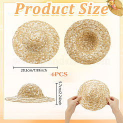 人形の麦わら帽子  ミニ手編み帽子  DIYの工芸品のジュエリーアクセサリークラフト装飾  小麦  203x57mm&nbsp;DIY-WH0504-827D