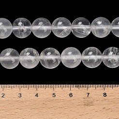 天然石クオーツクリスタルビーズ連売り  ロッククリスタルビーズ  ラウンド  12.5mm  穴：1.2mm  約32個/連  15.08~15.16インチ（38.3~38.5cm）&nbsp;G-F570-01-12mm