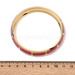 304ステンレススチール製エナメルヒンジ付きバングル  女性用幅広バングル  イオンプレーティング（ip）  18KGP本金メッキ  内径：2.52インチ（6.4cm）&nbsp;BJEW-D408-44G