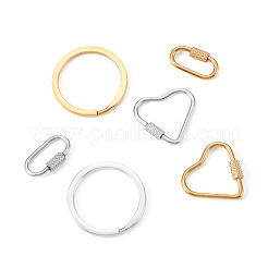 6Pcs 6 Styles 304 Stainless Steel Split Key Rings&nbsp;STAS-TA0003-46