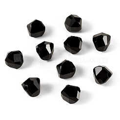 オーストリア産ガラス模造クリスタルビーズ10個  ポリゴン  多面カット  ブラック  7x7.5x7.5mm  穴：1.2mm&nbsp;GLAA-TADJ0001-11D