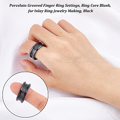1Pc Porcelain Grooved Finger Ring Settings&nbsp;FIND-UN0001-72