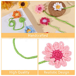 8Pcs Polyester Flower Bookmark&nbsp;AJEW-GL0003-50B