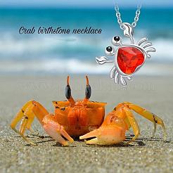 Summer Beach Alloy Rhinestone Crab Pendant Necklaces for Women&nbsp;WG730EC-01