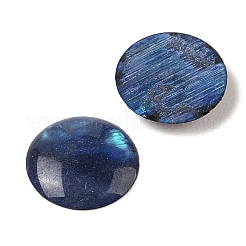 天然アワビ貝殻/パウア貝殻樹脂カボション  半円/ドーム  マリンブルー  10x2mm&nbsp;SSHEL-K003-10MM-03