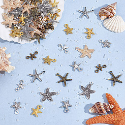 80Pcs 10 Styles DIY Starfish Tibetan Style Alloy Pendants & Links Connector Charms Findings Kits&nbsp;FIND-HY0004-63