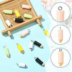 15Pcs 5 Colors Resin Pendants&nbsp;RESI-YW0004-88