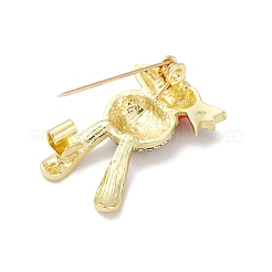 Rabbit with Carrot Zinc Alloy Rhinestone Lapel Pins for Clothes&nbsp;JEWB-D305-01G