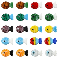 20Pcs 10 Colors Handmade Lampwork Beads&nbsp;LAMP-YW0004-13
