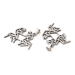 変色しない201ステンレススチールペンダント  カニチャーム  ステンレス鋼色  22x31x1.4mm  穴：6x3.3mm&nbsp;STAS-K251-032P