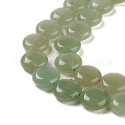 天然石グリーンアベンチュリンビーズ連売り  フラットラウンド  14.6~15.5x6~6.5mm  穴：0.8mm  約27個/連  15.59''~15.87''（39.6~40.3センチメートル）&nbsp;G-M403-C10-02