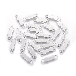 変色しにくい201ステンレススチールリンクコネクター  ステンレス鋼色  18.5x5.5x0.5mm  穴：1.8mm&nbsp;STAS-L217-05P