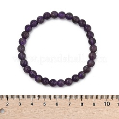 Natural Amethyst Beaded Stretch Bracelets&nbsp;X-BJEW-D446-B-47