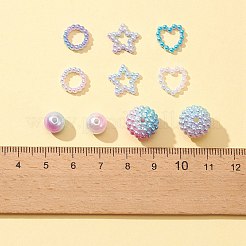 DIY 模造真珠ジュエリー作成検索キット  ABS樹脂製リンクリングとビーズを含む  ラウンド＆リング＆ハート＆スター  パープル  252個/箱&nbsp;DIY-FS0003-99